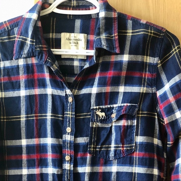 ABERCROMBIE & FITCH FLANNEL BUTTON DOWN SHIRT - M - Picture 3 of 7